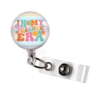Badge Reel In My Teacher Era Teacher Funny Retractable ID Name Holder